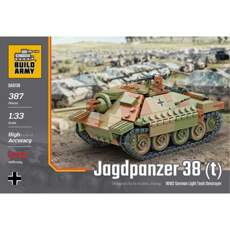 Jagdpanzer 38t Hetzer Light Tank Destroyer (387pcs) Build Army BA0138