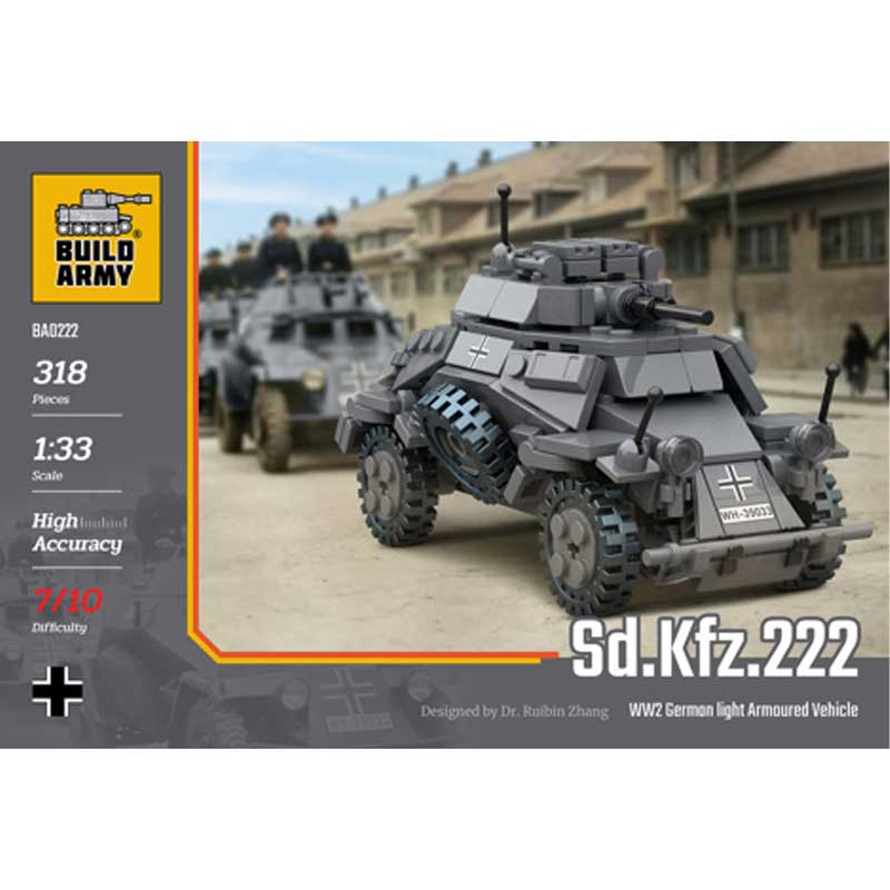 Sd. Kfz. 222 Armoured Vehicle (318pcs) Build Army BA0222