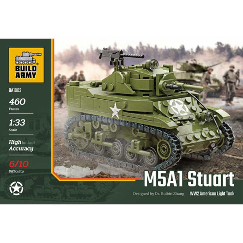 M5A1 StuartÿLight Tank (460pcs) Build Army BA1003