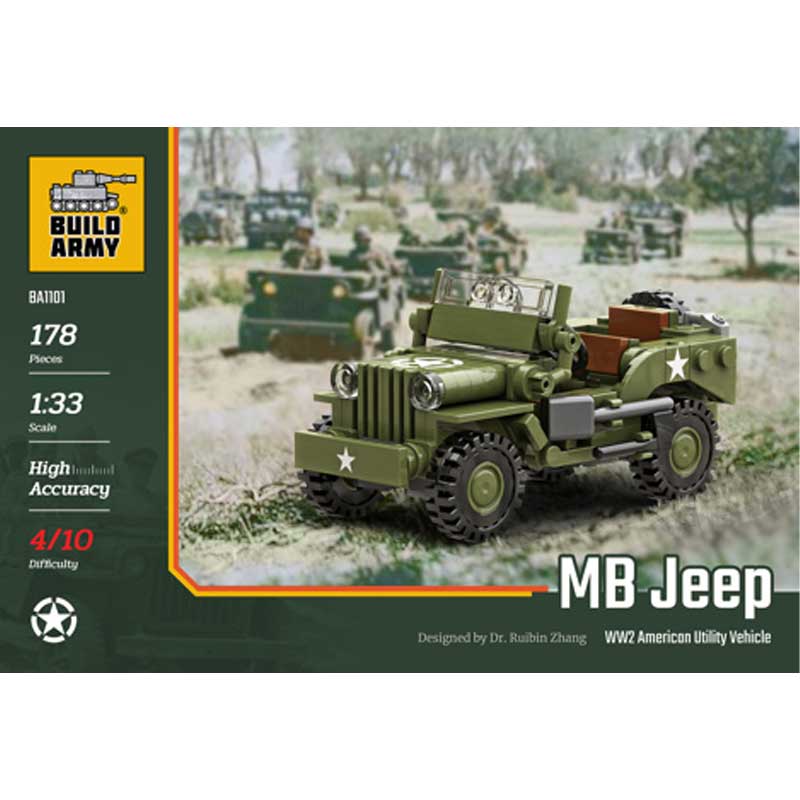 Willys MB Jeep Utility Vehicle (178pcs) Build Army BA1101