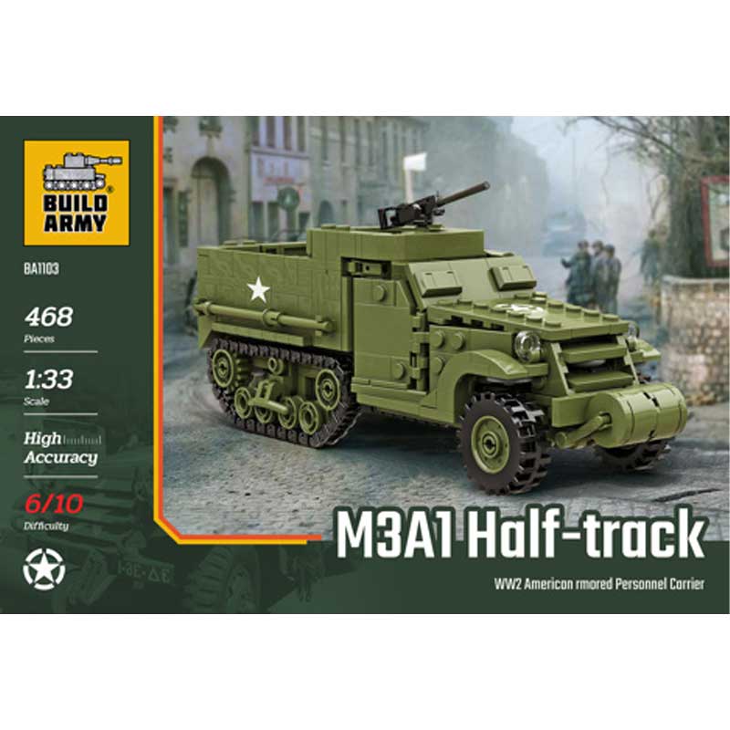 M3A1 Half-Track APC (468pcs) Build Army BA1103