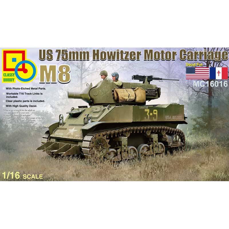 1/16  US 75mm M8 Howitzer Motor Carriage Classy Hobby MC16016