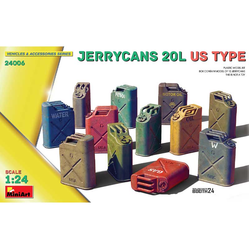 1/24 Jerrycans 20L US Type Miniart 24006