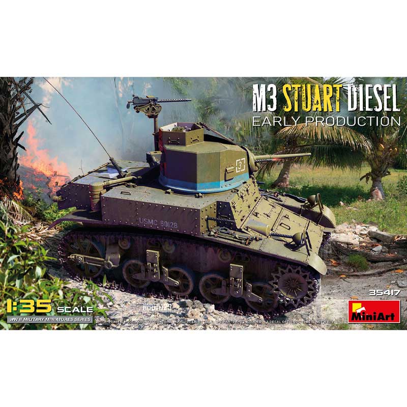 1/35 M3 Stuart Diesel Early Production Miniart 35417