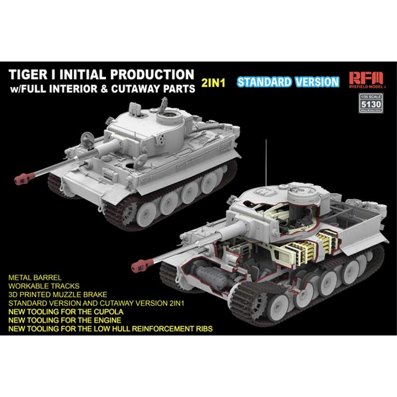 1/35 Tiger I Initial Production Early 1943 W/Full Interior  Standard Version Rye Field Models RM5130