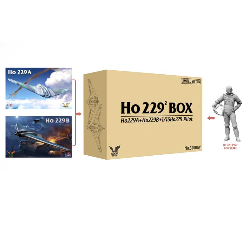 1/32 Ho 229 Double Box LE Ho 229A & Ho 229B German Air Force + 1/16 Figure Takom 32001W