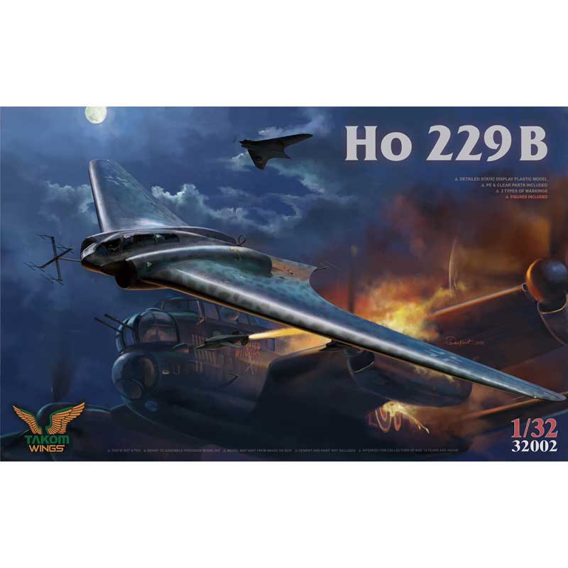 1/32 German Air Force Ho 229A 2-Seat Flying Wing w/ 2 pilot figures Takom 32002