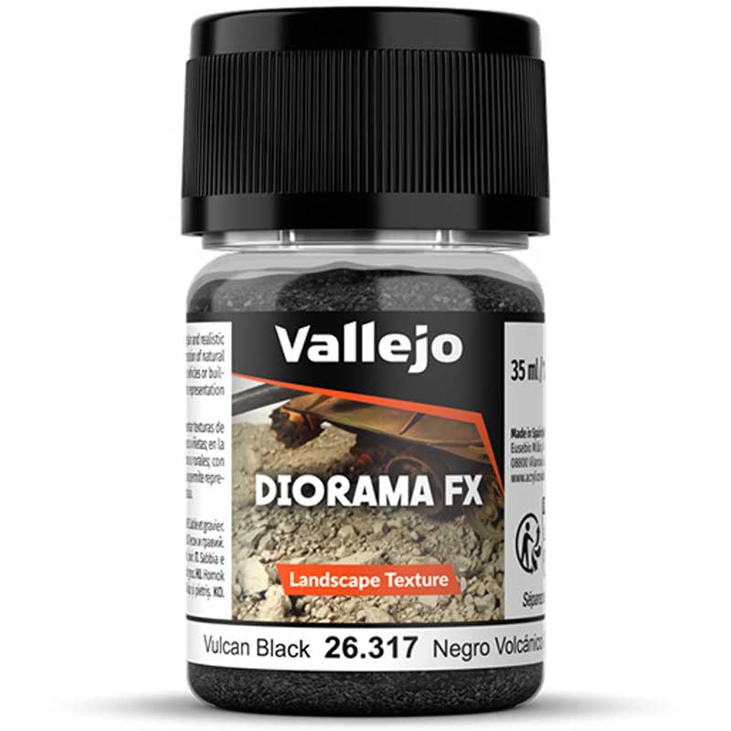 35ml Vulcan Black 0.1-2 mm Diorama FX Vallejo 26.317