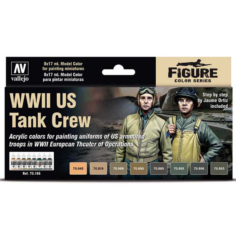 WWII US Tank Crew Model Color Paint Set Vallejo 70.186