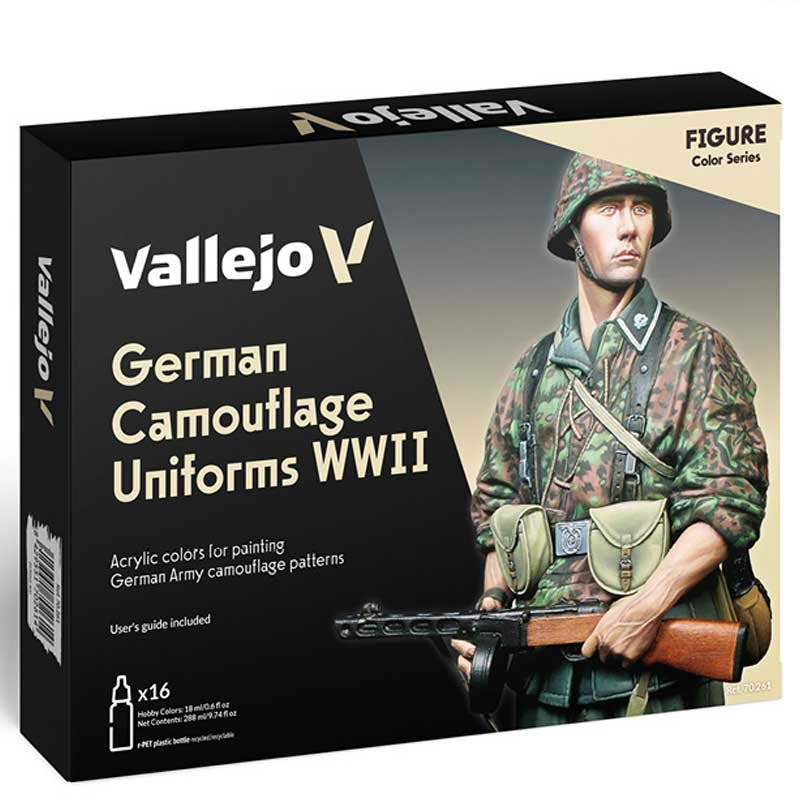 German Camouflage Uniforms WWII Model Color Paint Set Vallejo 70.261