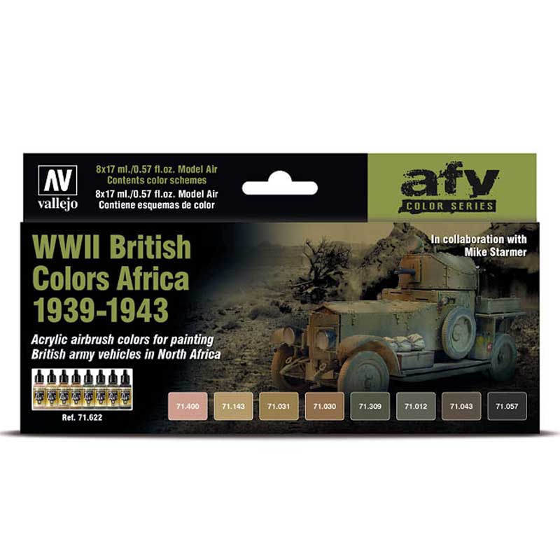 WWII British Colors Africa 1939-1943 Paint Set Vallejo 71.622