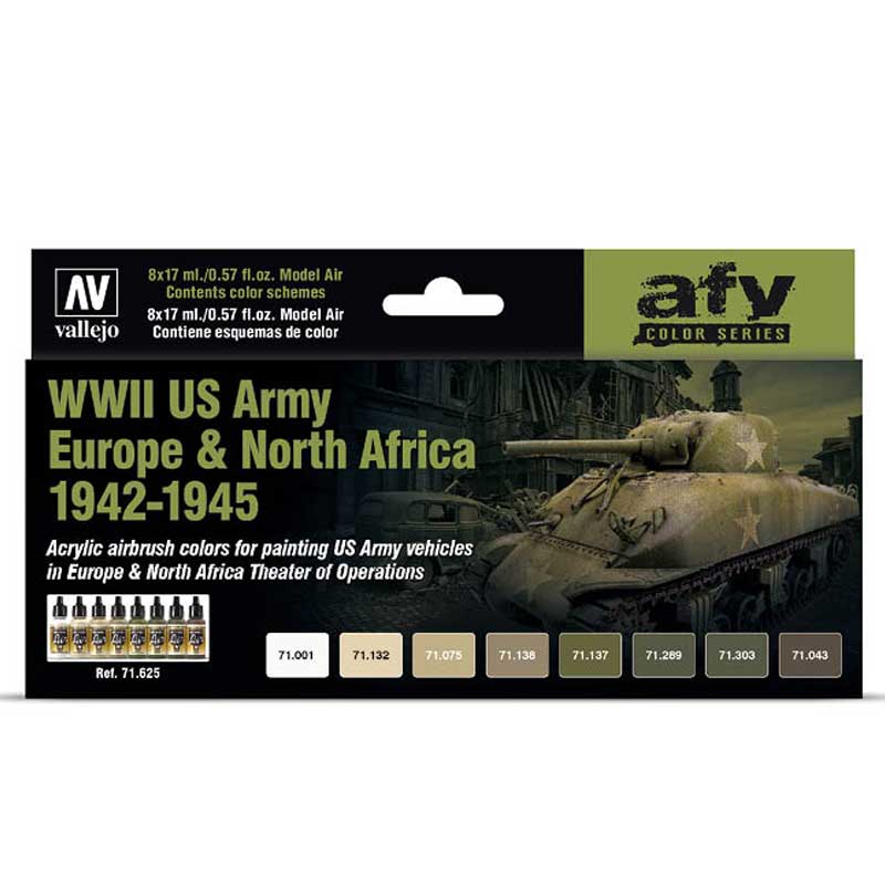 WWII US Army Europe & North Africa 1942-1945 Paint Set Vallejo 71.625