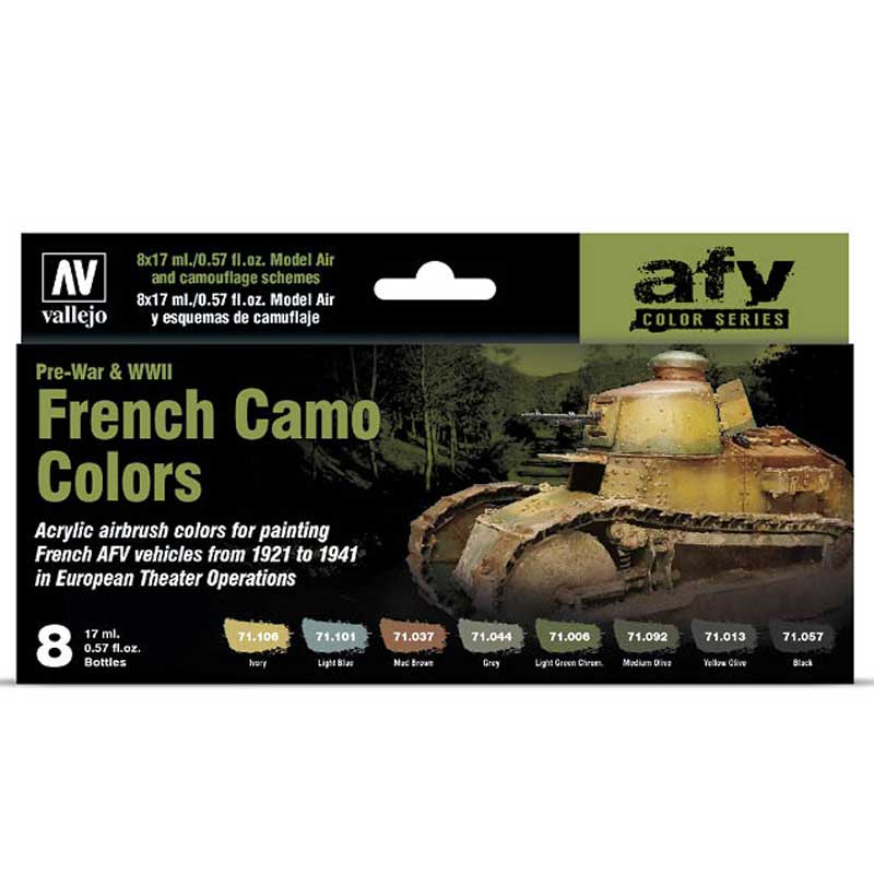 French Camo Colors Pre-War & WWII Paint Set Vallejo 71.644